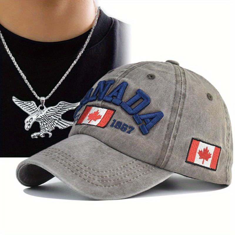 

Men s Baseball Cap Necklace Set Letter Embroidery Men s and Women s Baseball Cap Eagle Pendant Necklace Mesh Fashion with Duckweed Visor Cap кофейный