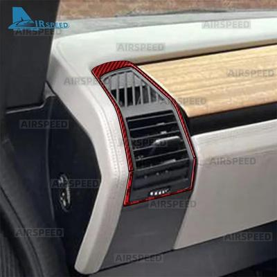 For BMW I3 2013- 2pcs Car Dashboard Side Air Outlet Vent Frame Interior Trim Sticker Real Soft Carbon Fiber Accessories