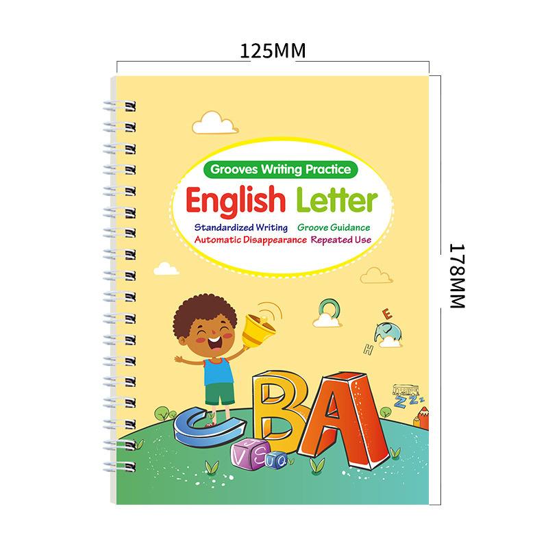 Grooves Writing Practice For Children Handwriting Practice Copybook Set,Reusable Practice Book For Preschool Age 3-5