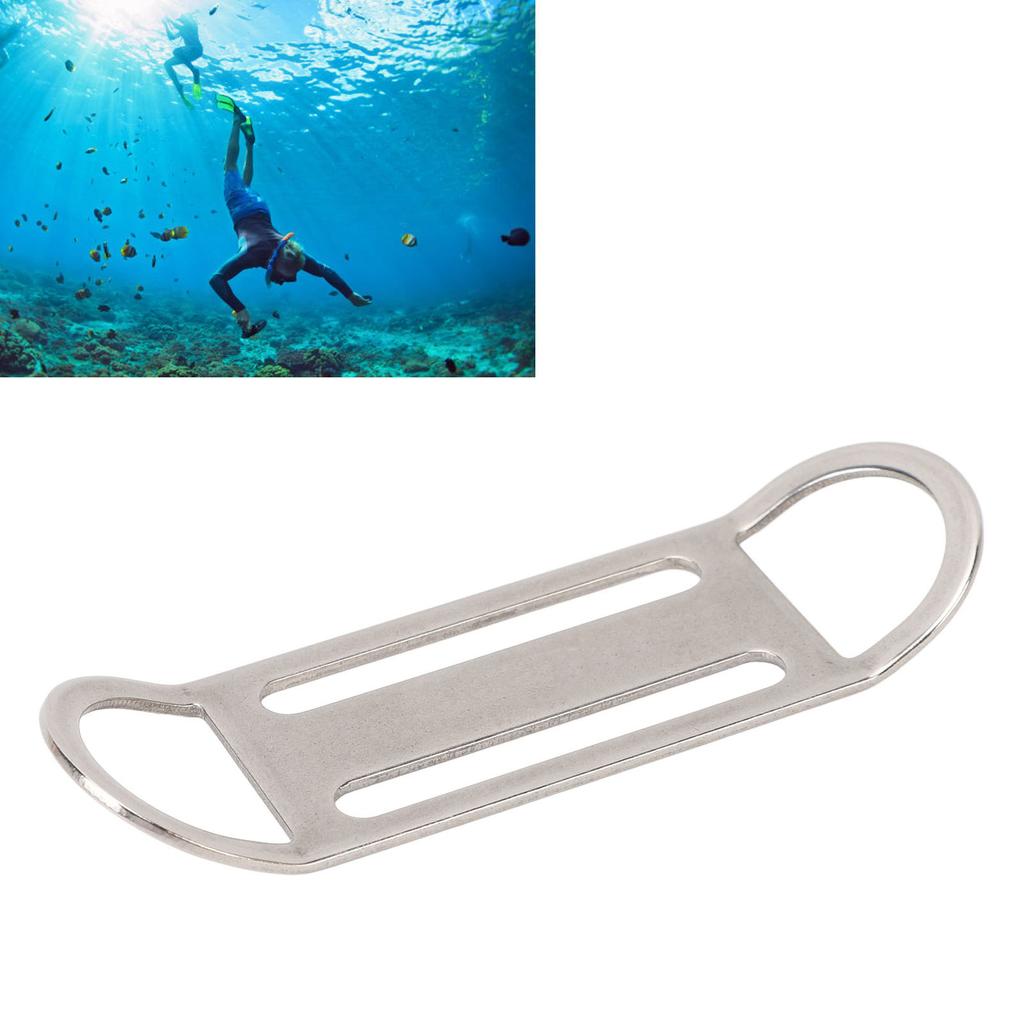 Diving Side Mount Bilateral D Ring Buckle 316 Stainless Steel Diving Webbing Strap Keeper Sidemount BCD Fixing Buckle for Scuba BCD Accessories