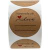 Kraft Paper Stickers, 500 Sheets/Roll: Self-Adhesive Labels for DIY Handwritten Marking, Handmade Baking, and Takeaway Sealing