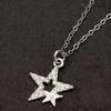 Five-pointed Star Necklace, Sparkling Rhinestone Stars Pendant Necklace, Adjustable Dainty Necklace Jewelry Gift for Women Girlfriend Friend