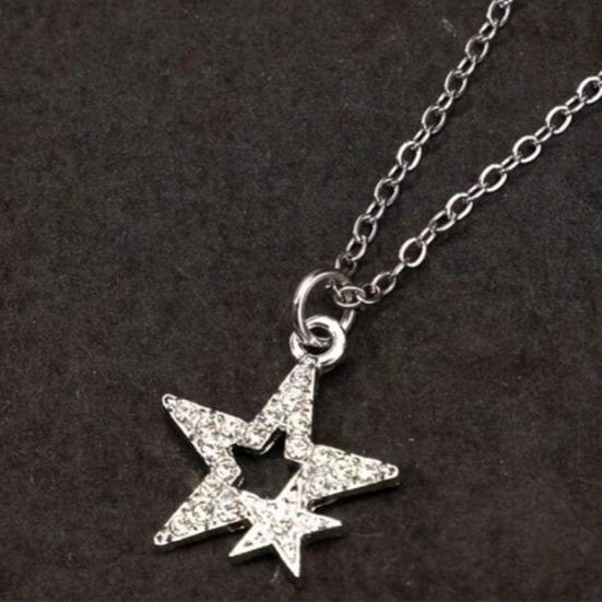 Five-pointed Star Necklace, Sparkling Rhinestone Stars Pendant Necklace, Adjustable Dainty Necklace Jewelry Gift for Women Girlfriend Friend