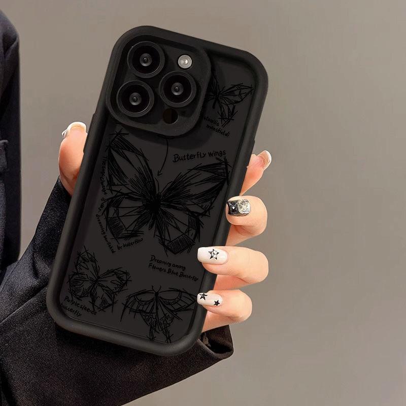 Artistic Hand Painted Butterfly for iPhone17PorMax Phone Case 14 Apple 13 Frosted 12/15 Premium 11