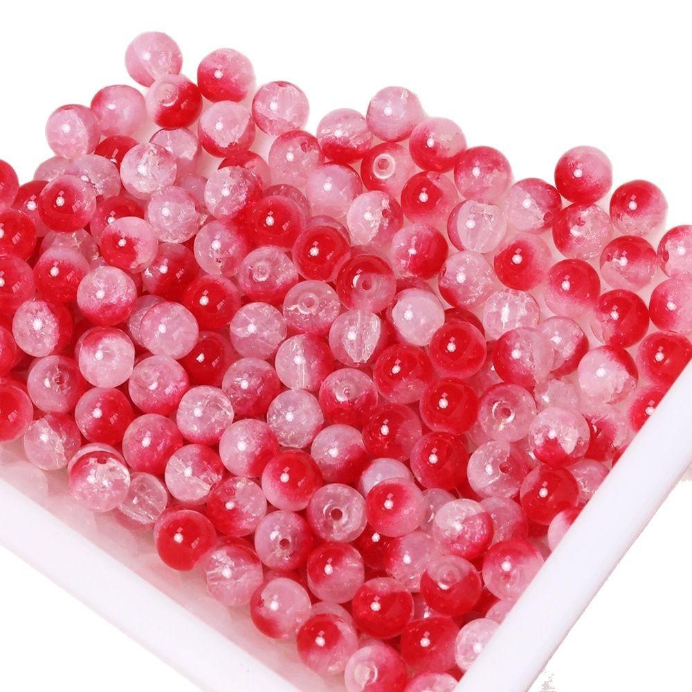 Yori 60 Piecess 10mm Dual Color Glass Loose Beads for Handmade DIY Bracelet Necklace Jewelry Making Supplies Decorative Beads
