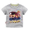 Children Cartoon Fireman Sam Print Cotton Tshirts for Boy Shirt Girl Short Sleeve Tee Top Clothes Kids Clothing Unisex 210Year