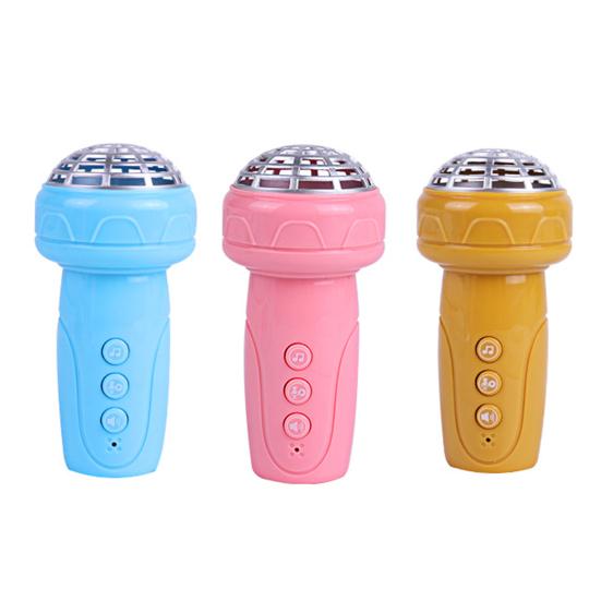 Kids Multi-functional Recording Microphone with Bead Chain Light Music Mini Voice