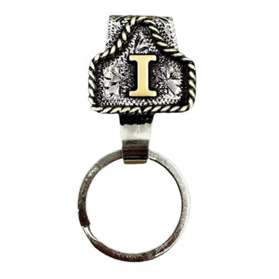 Vintage Letter Keychain Western Cowboy Style A to Z 26 Capital Letters Key Ring Metal Alphabet Key Holder Belt Bag Hanging Decoration Pendant