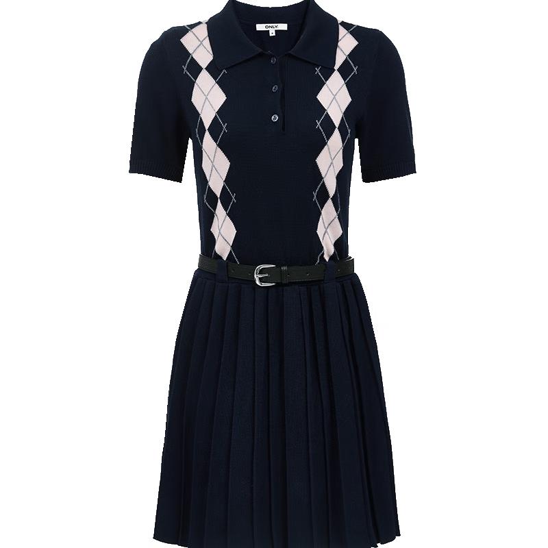 

ONLY Women s Preppy Faux Two-Piece Argyle Mini Dress XL