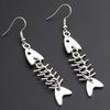Fashion Handmade Simple Design Antique Copper Color Fish Bone Earrings Pendant Drop Earrings Party Wedding Accessories