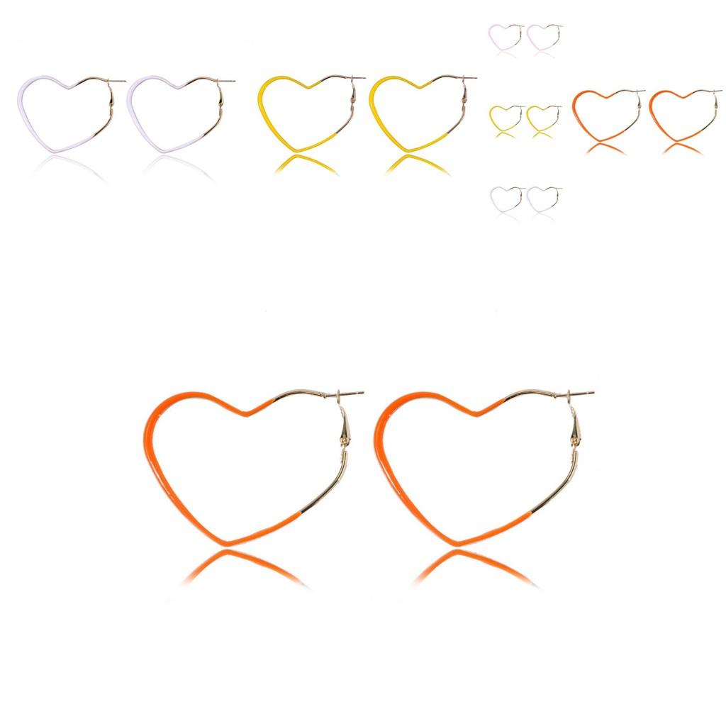 Trendige Mehrfarbige Herzförmige Ohrringe Legierung Modisches Kreatives Design Schicker Schmuck