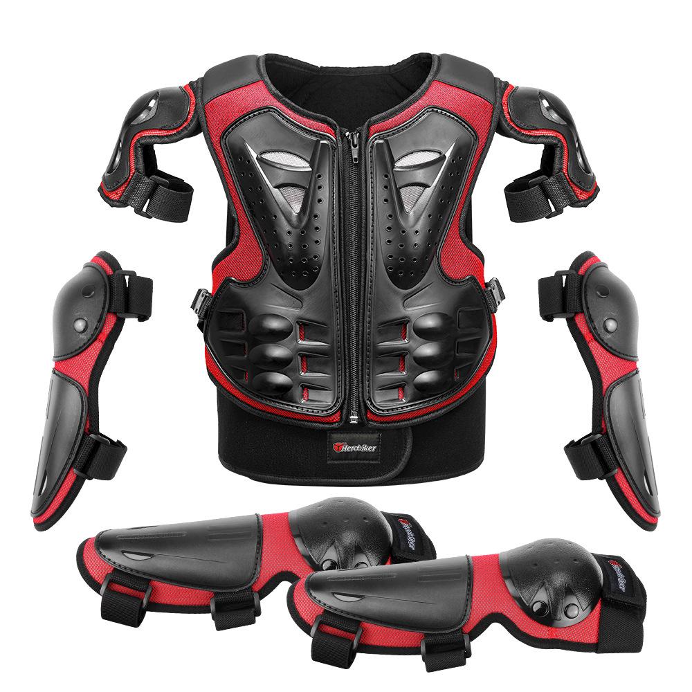 Kids' Mountain Bike & Motorcycle Protective Gear Set: Includes Knee Pads, Elbow Pads, Wrist Guards; Wear-Resistant for Skating, Cycling, and More.