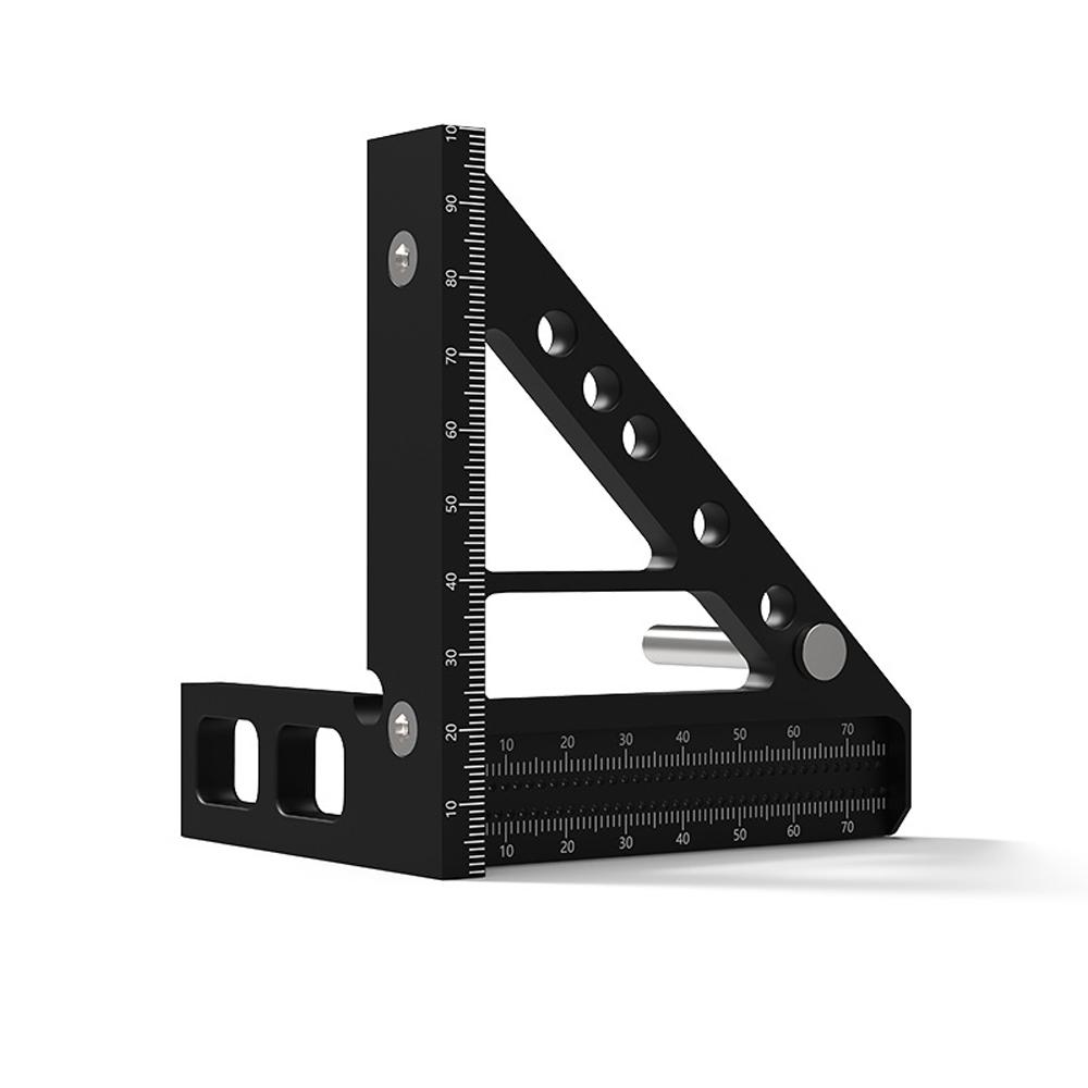 

Калибровочная линейка CrossLine Вертикальная линия Угол 45 градусов Прямоугольный датчик Угловая линейка Алюминиевый сплав metric чёрный