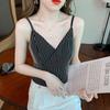 Women's V Neck Camisole Vest Autumn Outer Wear with Chest Pad Integrated Beautiful Back Suit Inner Lining Top