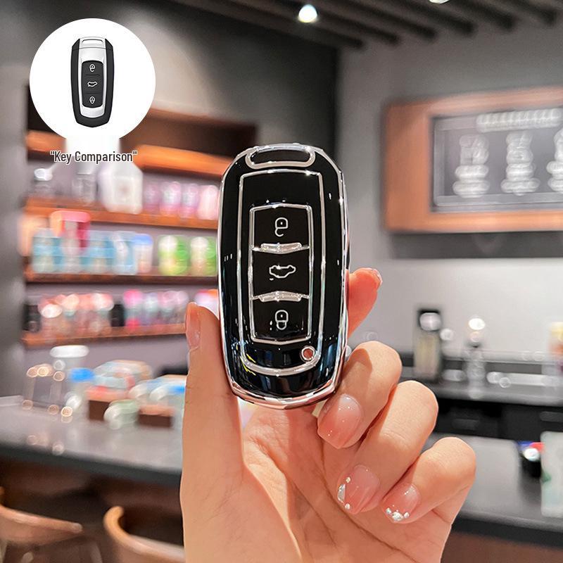 Compatible with Geely Panda Mini, Mini Boyue, Vision X3, Emgrand GS, Borui, Premium Key Case.