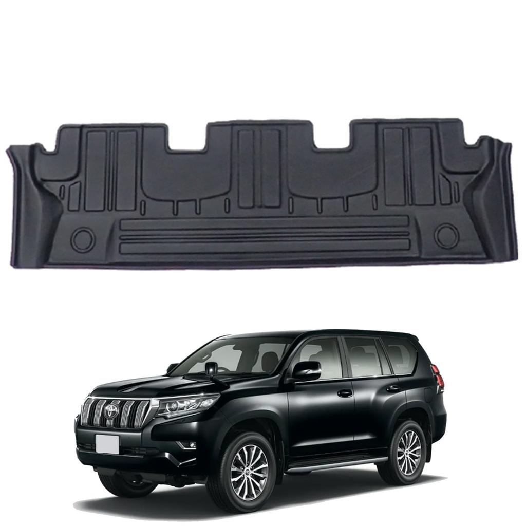 Wellvie Custom Floor Mats for the New Prado with 3D High and for Outdoor and Leisure (150 Series), Third-Row Seats, 7-Passenger, Mudguards, Design,