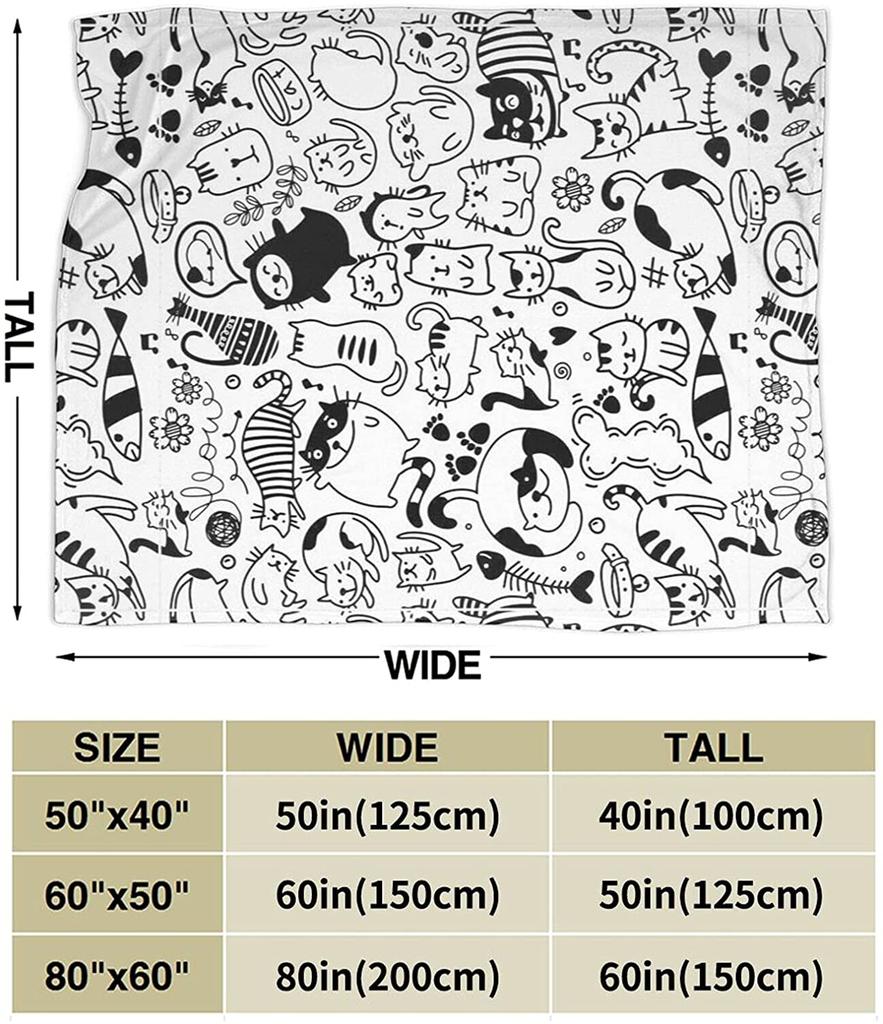 Funny Cat Lightweight Flannel Fleece Soft Throw Blanket for Teens Boys Girls Living Room Bedroom Couch Bed Sofa Travel Camping