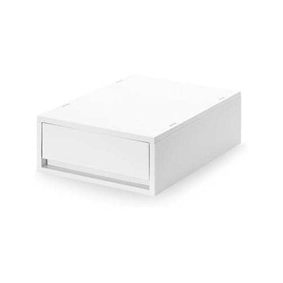MUJI Small items storage case with recycled polypropylene, medium, white gray, approx. width 26 x depth 37 x height 12 cm 84799693