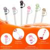 6 PCS Cat Straw Cover Protector Reble Drinking Accessories Silicone Cat Paws Straw Topper Compatible with 10 mm Straws