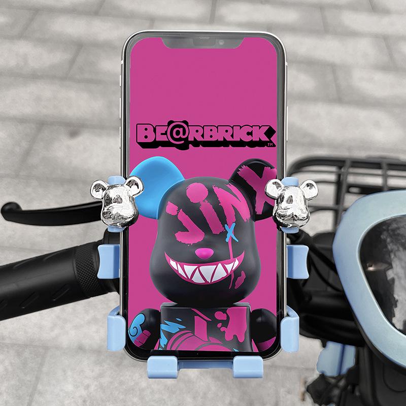 Cute Cartoon Shockproof Phone Holder for Bikes and Electric Vehicles - Ideal for Navigation and Delivery Riders