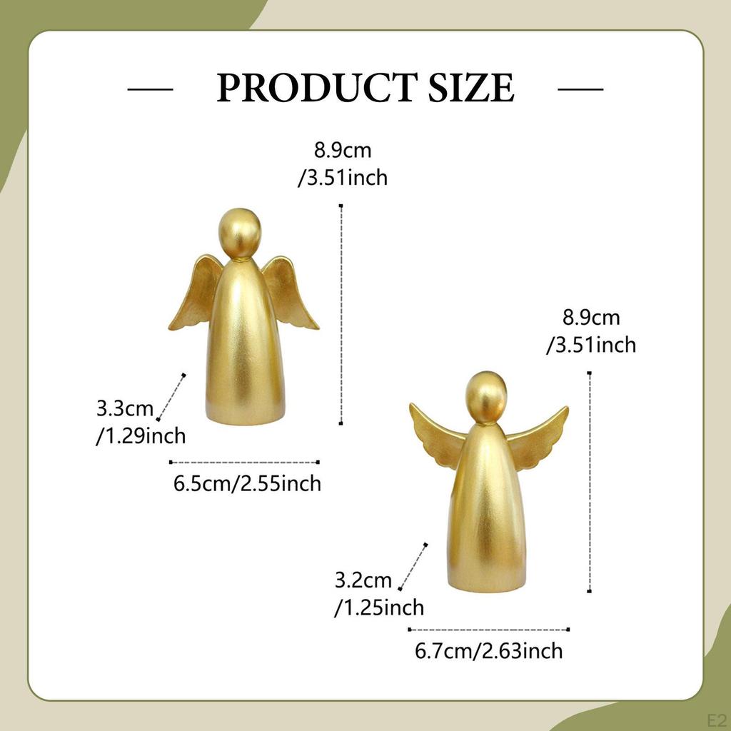 2Pcs Resin Angel Figurines Sculptures Home Decoration Table Centerpieces Statues Ornaments for