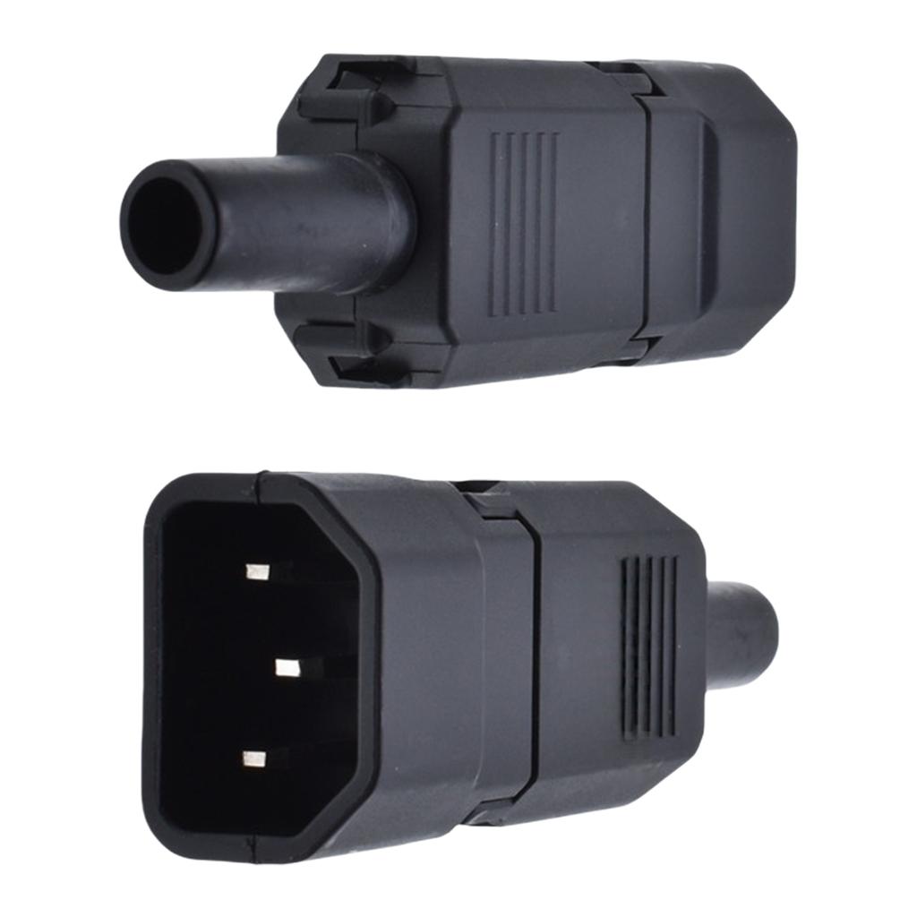 2Units 3Pin Inlines Power Plugs Adapters 10A 250V IEC320 C13 Female With Groundeds Terminals Connectors