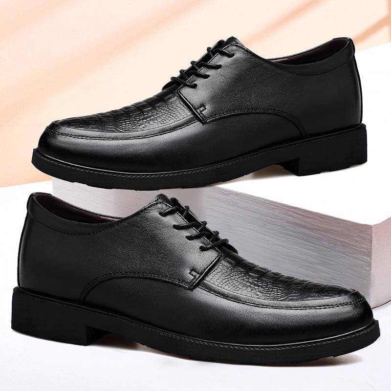 Fashion Luxury Brand Men Casual Flats Genuine Leather Business Oxford Shoes Antiskid Gentleman Shoes Crocodile Pattern Formal Dress Shoe