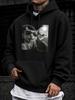 Unisex Hoodie, Halloween, Funny Cat Pilot Fashion Glasses Airplane Graphic, Pullover Sweatshirt, Streetwear Urban Style, Autumn Winter Casual Wear, Fr