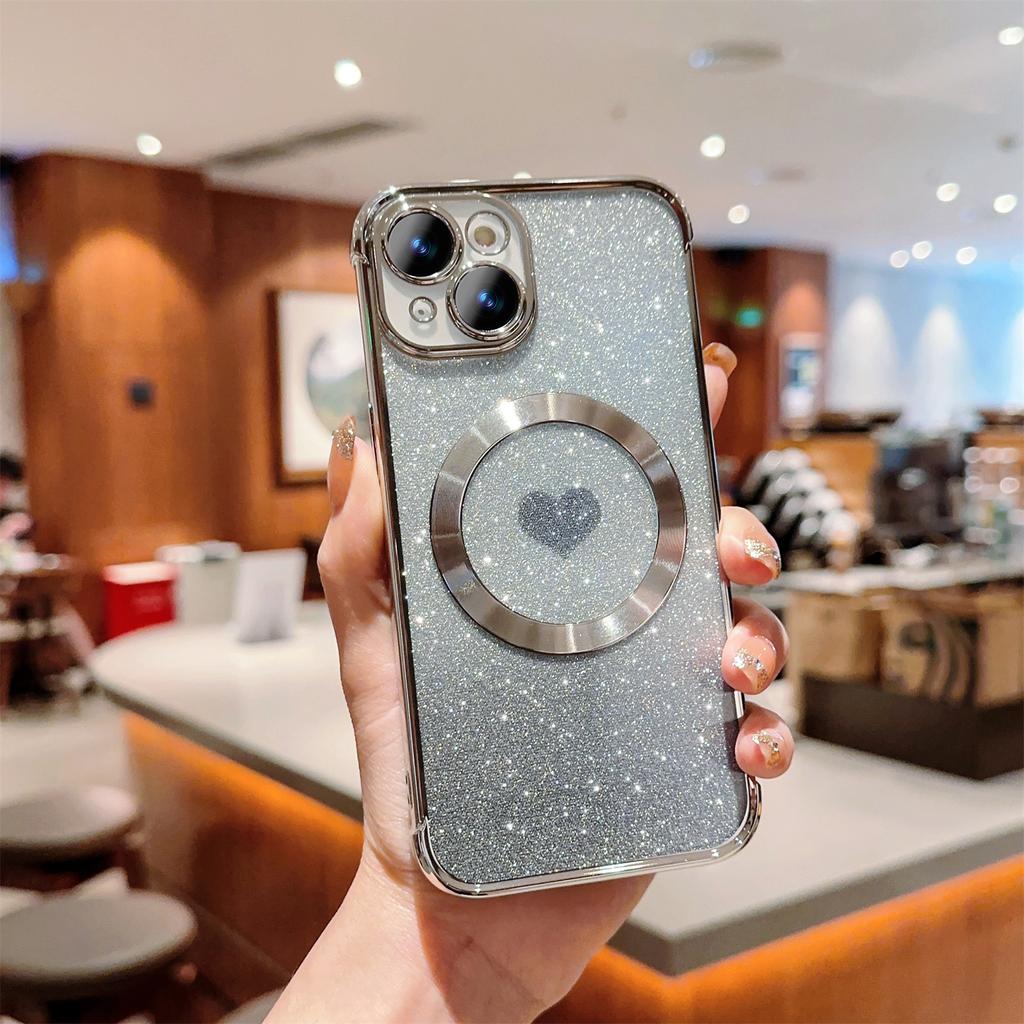 For iPhone 13 Case Gradient Sparkle TPU Phone Cover Compatible with MagSafe