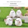 6Pcs Cute Handcrafted Tit Bird Figurine Resin Miniature Animal Ornaments For Desktop Shelf Decoration In Homes Or Office