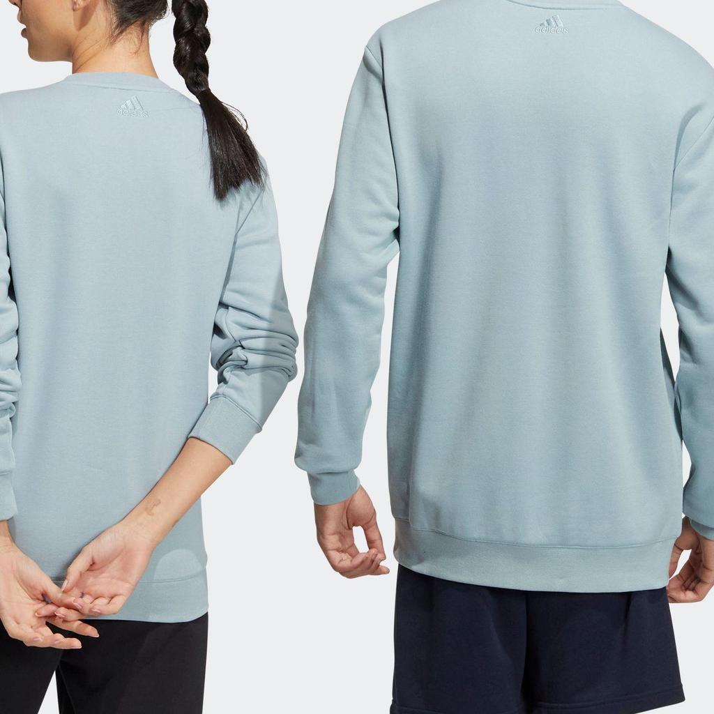 Adidas China Bos Brand Logo Print Crew Neck Pullover Long Sleeve Sweatshirt Daily Casual Comfort Outerwear Unisex Teal IB2754
