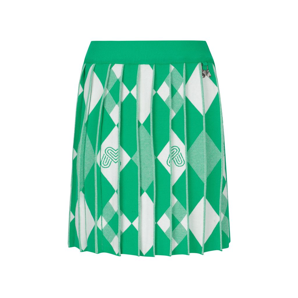 MARTINE GOLF Argyle Knit Pleats Culotte_Green