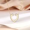 S925 Sterling Silver Ladies Alcohol Heart Pendant Gold Love Necklace