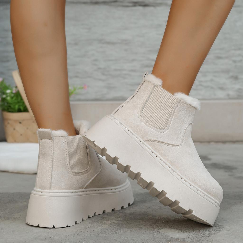 Foreign Trade Thick-soled Snow Boots for Women's Winter New Thickened and Velvet Fashion Warm One-pedal Short Boots Cotton Shoes for Women
