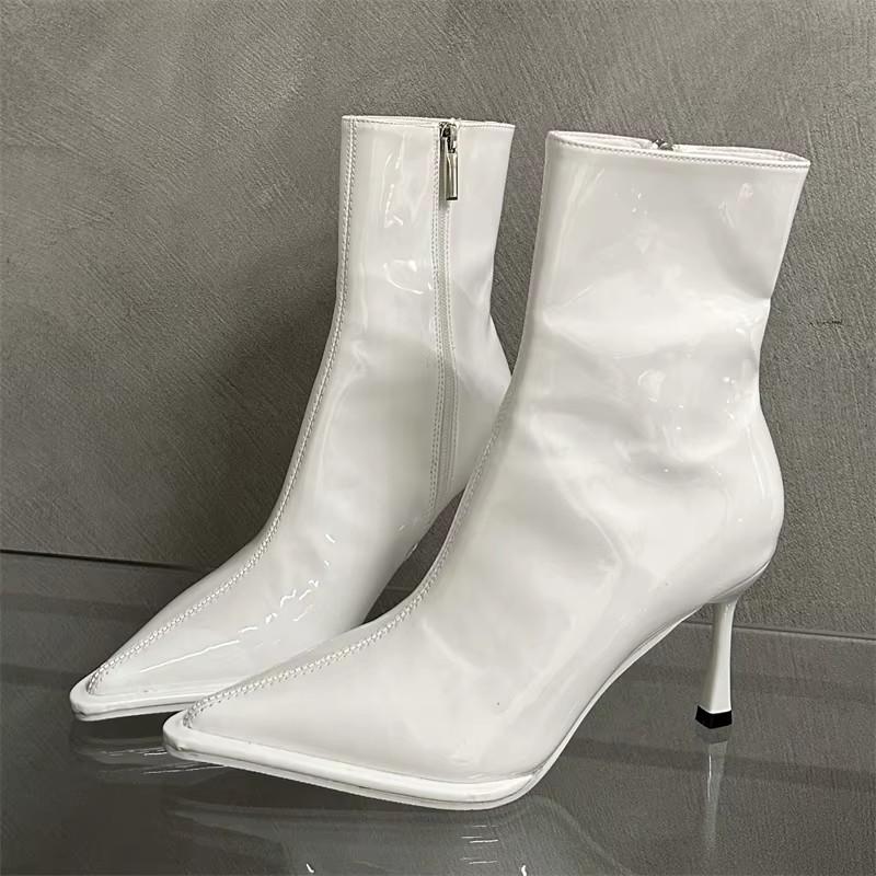 

Eilyken Fashion Soft Leather Low Heel Zippers Women Ankle Boots Pointed Toe Spring Autumn Outdoor Short Ladies Shoes 35