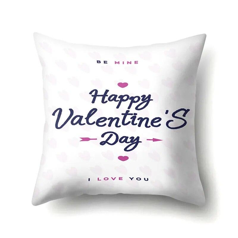 Valentine's Day Letter Love Pattern Printed Pillow Cover Sofa