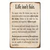 Metal Poster Life Is Not Fair Vintage Wall Art Garage Decor 8x12 Inch