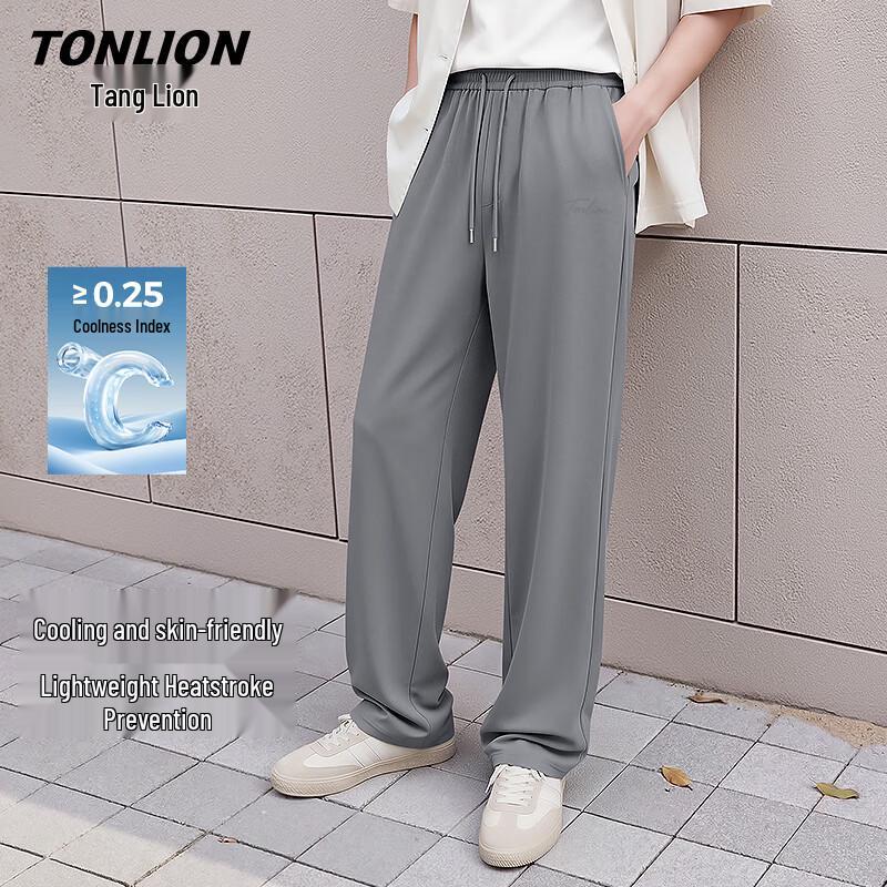 TonLion Men s Ice Silk Cooling Straight-Leg Casual Pants 4XL