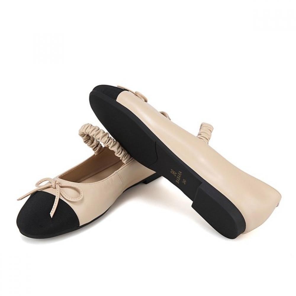Barbara Leather Dorsal Pleat 1cm Mary Jane Flat Bbh537be