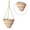 Round Hand Woven Hanging Planter Baskets Natural Rope Woven Plant Holder Flower Pots Home Planting Gardening Supply