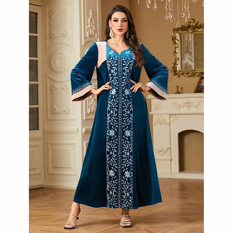 Ramadan Eid Muslim Dress Dubai Vestidos Long Robe Morocco Saudi Abayas Kaftan Dresses