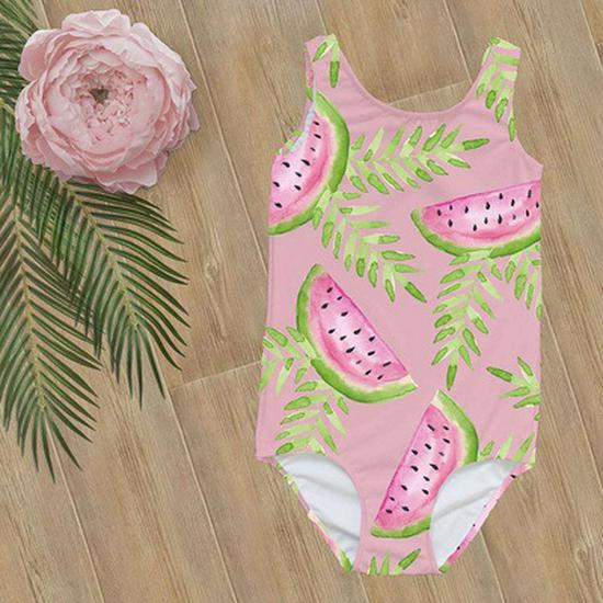 Infant Girls' Long-Sleeve Sun Protection Swimsuit (Ages 0-8)