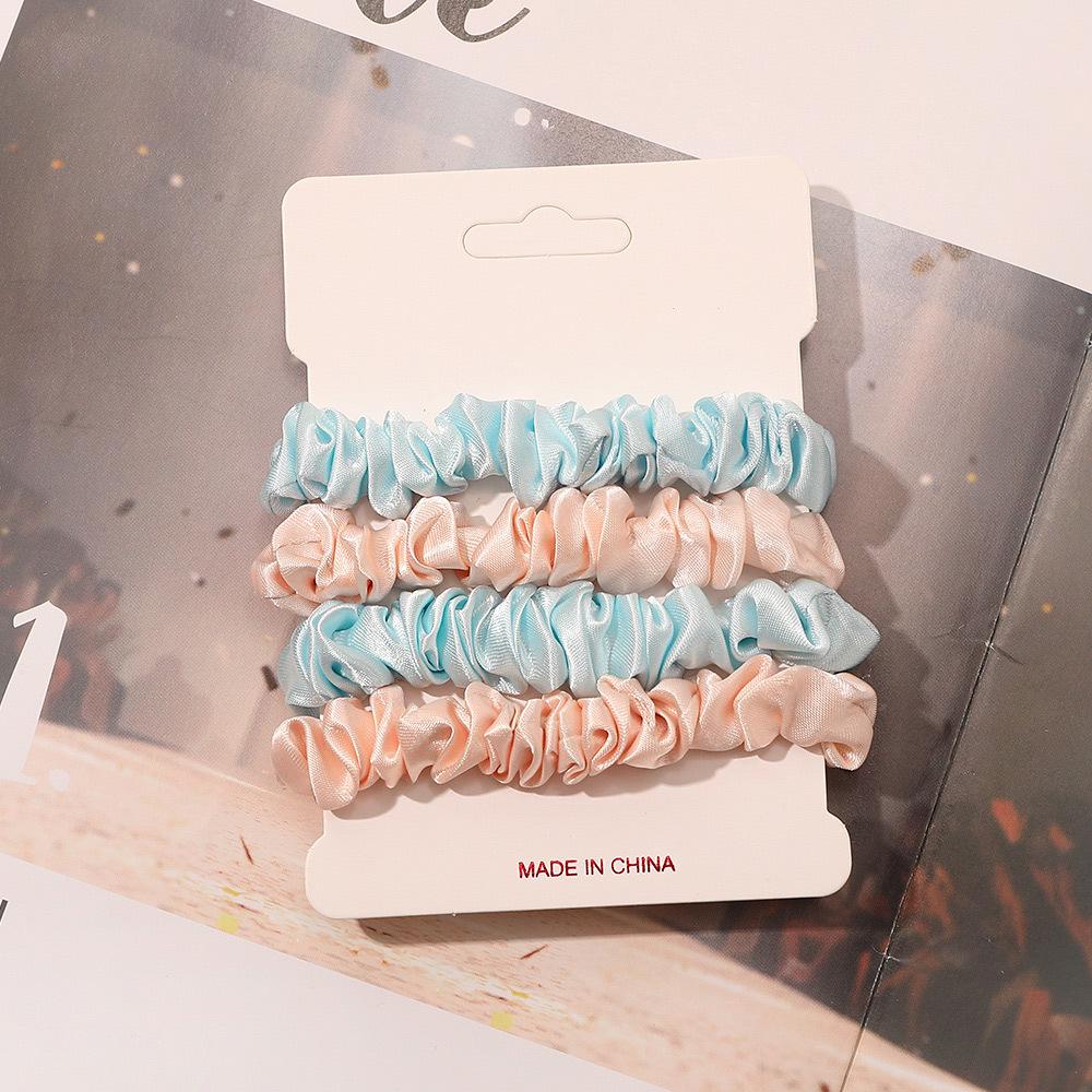 Cross-border Satin Hair Tie & Headband Set - Pig Intestine Style, Simple Ponytail, Leather Bun Tie