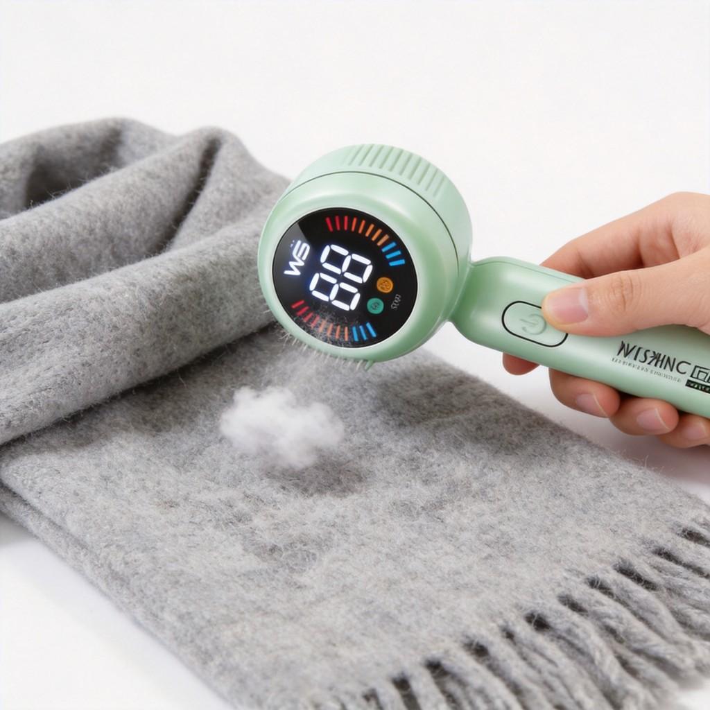 Portable Electric Lint Remover With Digital Display For Wool Sweaters And Garments
