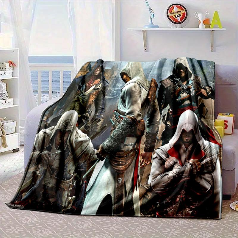 Assass Warrior Blanket Flannel Blanket for bed, sofa, Camping, Hiking, Picnic Essentials, gift for family Fan gifts