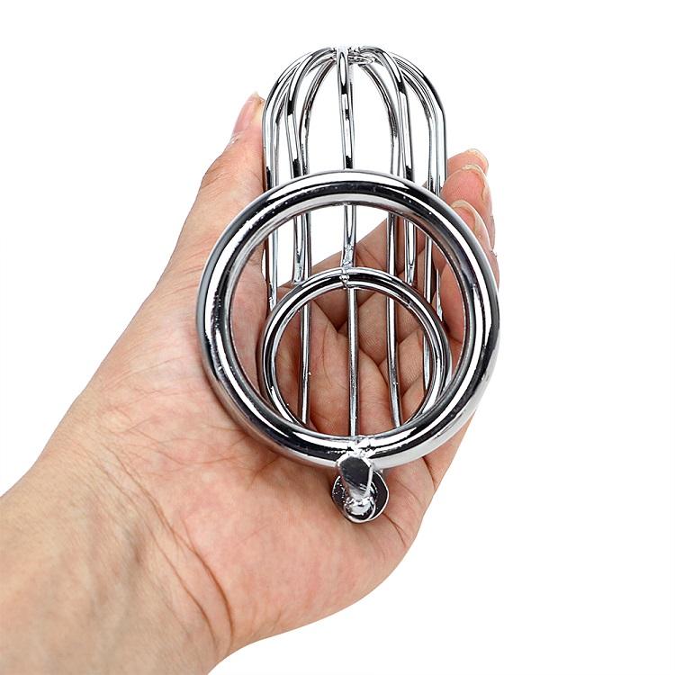 Stainless Steel Sex Toy Device Penis Ring Cuckold Long Male Chastity Cock Cage 110mm 1.5 Hours CE Certified