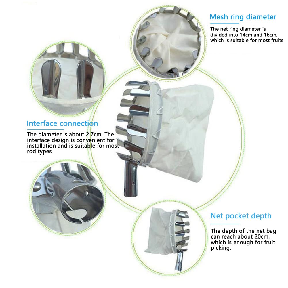 Ergonomic Fruit Picker Effective Metal Manual Anti-rust Picking Tool for Garden