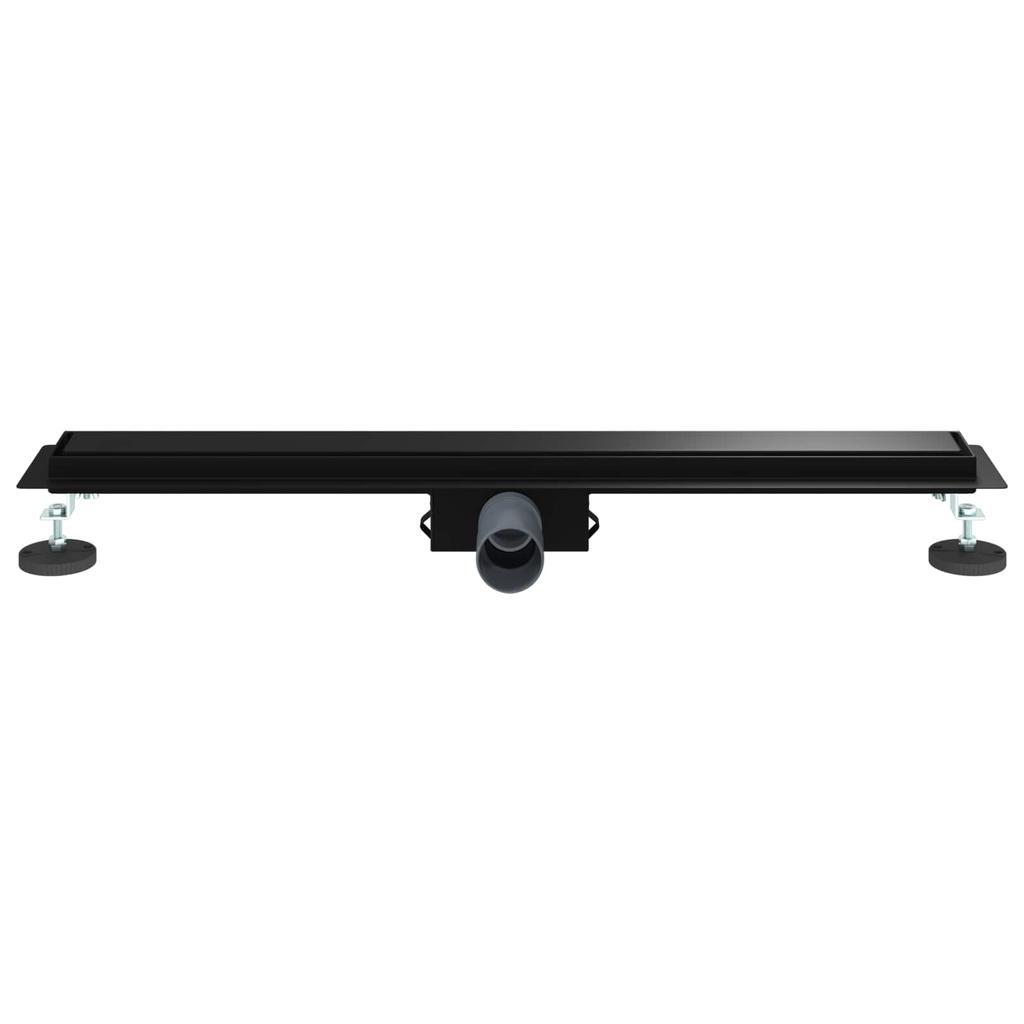 2 in 1 Shower Drain Black 80 cm Stainless Steel 304