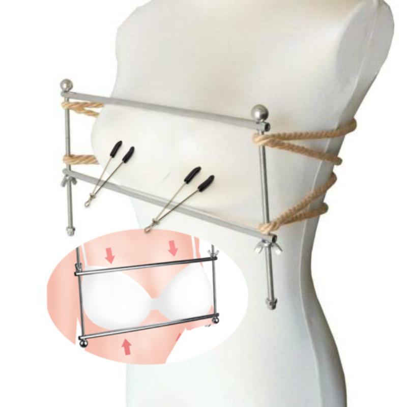 Heavy Steel Rack Compactor Breast Bondage  Hard Tit Restraints Metal Nipple Clamps Female Adult Sex Toy for Women