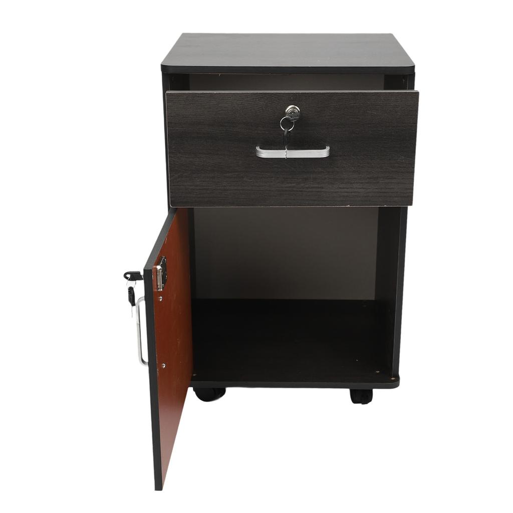 Mobile File Cabinet Multiple Drawers Sturdy Under Desk Rolling File Cabinet with Locks Wheels for Home Office Walnut